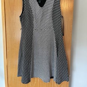 Black and white stretch dress for work wear.